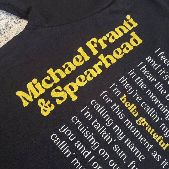 Hella Grateful Michael Franti + Spearhead Black Yellow Band Tshirt - Picture 1 of 11